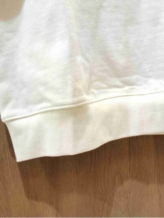 PARKE Women's Mock Neck Sweatshirt in Cream with Red and Blue Lettering - Picture 3 of 4